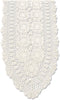 KEPSWET Cotton Handmade Crochet Lace Oval Table Runner Dresser Console Coffee Table TV Stand Decor Beige 14x60 inch...