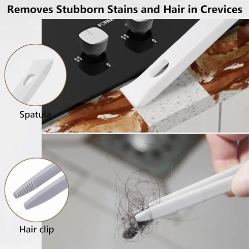 Multi-Function Rotating Crevice Cleaning Brush, Hard Bristle Crevice Cleaning Brush for Household use, Upgraded 4-in-1 Gap Cleaning Brush for Kitc...