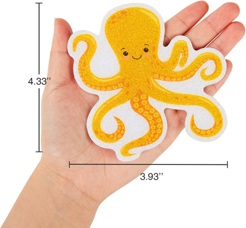 Non Slip Bathtub Stickers, 14 PCS Large Sea Adhesive Kids Anti Slip Decal Treads for Shower and Bath Tub with Premium Scraper...
