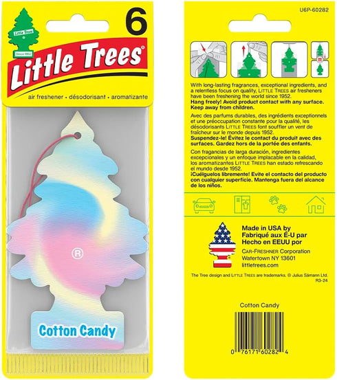LITTLE TREES Air Fresheners Car Air Freshener. Hanging Tree Provides Long Lasting Scent for Auto or Home. Cotton Candy, 24 Air Fresheners...