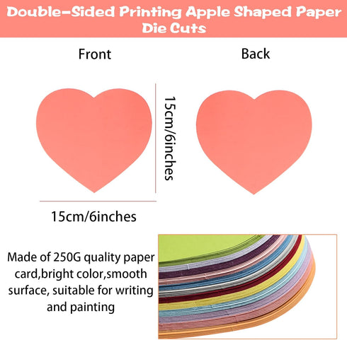 144 Pieces Heart Cutouts Paper Hearts 6 Inches Heart Shaped Cards Large Heart Shapes Paper Heart Shape Die cuts for Valentine’s Day Craft, Kid's L...