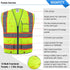 SKSAFETY 10 Pockets Safety Vest, Class 2 High Visibility Security with Zipper Back Mesh, Hi Vis Vest with Reflective Strips, ANSI/ISEA Standard, C...