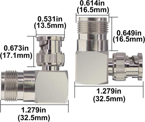Boobrie L Shape UHF to BNC Connector BNC Male to UHF Female Connector BNC to UHF Right Angle Coax Adapter BNC Male to SO239 90 Degree Coax Cable C...