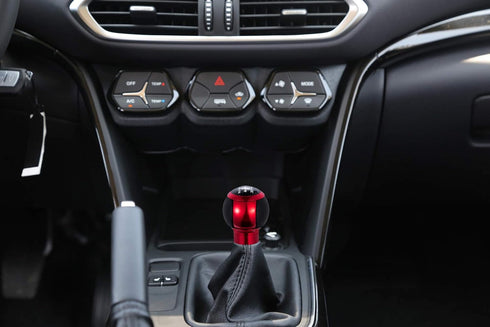 5 Speed Leather Shift Knob Shifting Lever Gear Stick Handle Shifter Transmissions Fit Most Manual Cars Truck SUV Vehicle (Red)...