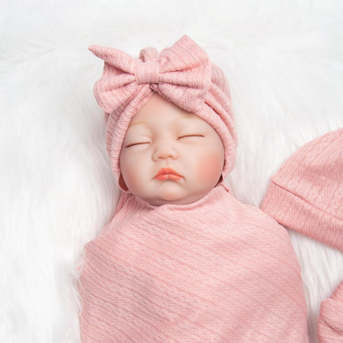 Reborn Baby Doll Clothes Accessories for 17-22 Inch Baby Boys Girl Dolls Soft Gentle Blanket 4 Pcs Newborn Infants Printed Pink 30*30 Inch…...