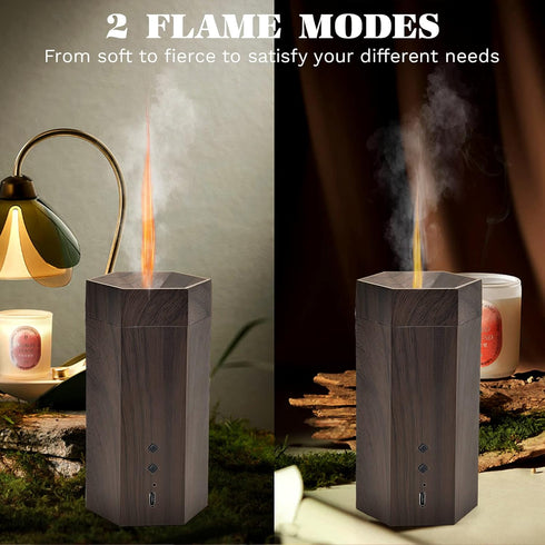 Portable Flame Essential Oil Diffuser USB Car Diffuser, Flameless Bright Candles Air Aroma Diffuser, Humidifier with Auto-Off Protection, Aromathe...