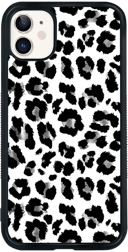 Black Leopard iPhone 13/14 Case - 6.1 Inch Blcak Leopard iPhone Case, Non-Slip Pattern Design and Shock Absorption, Soft Silica Gel Frame Support ...