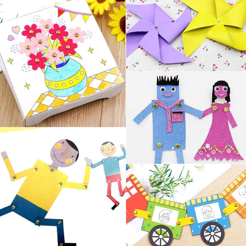 EuTengHao 300Pcs Brass Fasteners Scrapbooking Brads Round Head Brass Plated Fasteners for Craft Art Crafting School Project Decorative Scrapbookin...