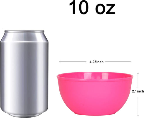 Youngever 9 Pack 10 Ounce Plastic Bowls, Kids Plastic Bowls, Set of 9 (9 Peach Colors)...