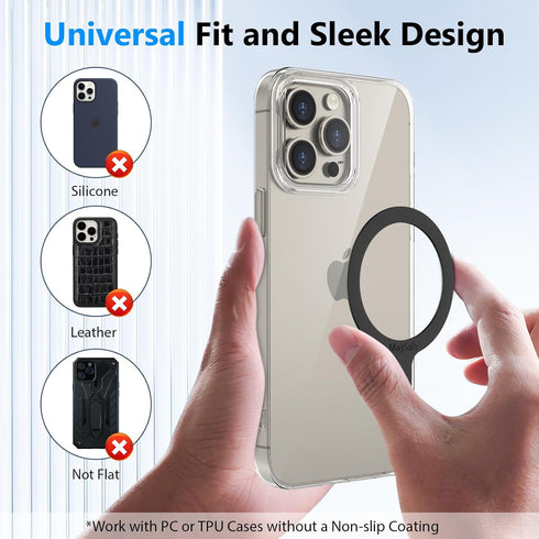 for MagSafe Ring, Compatible with MagSafe Sticker, 4 Pack Universal Magnetic Adapter Ring Compatible with Magsafe Accessories & Wireless Charging ...