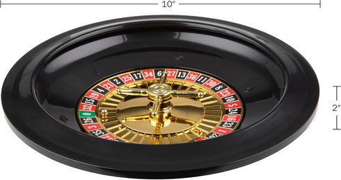10-Inch Roulette Wheel - Casino Games with Wheel and 2 Balls Included - Adults Games for Game Night, Work Event, or Casino Party...