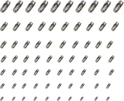 70 Pcs Chain Connector Clasp Stainless Steel Bead Ball Fastener for Keychain Necklace Bracelet Beaded Chain Repairing Fits for 1.6, 2, 2.4, 3.2, 4...