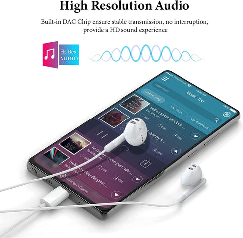 USB C Headphone, USB Type C Wired in-Ear HiFi Digital Earphones with Mic Stereo Bass Noise Canceling Earbuds Compatible with iPhone 15/15Pro, Gala...