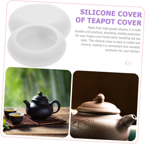 2pcs Teapot Lid Silicone Sleeve Teapot Accessories Silicone Hot Handle Holder Dutches Oven Knob Cover Tea Kettle Lid Knob Protector Glass Tea Pot ...
