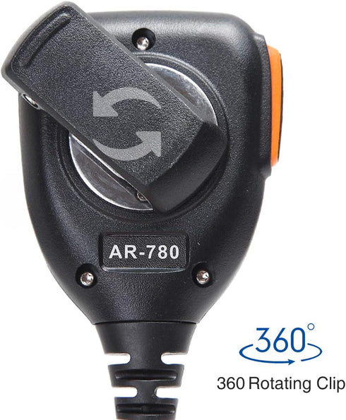 ABBREE AR-780 Radio Microphone Speaker Mic Ham Radio Accessories, Remote Shoulder Mic for Baofeng BF-F8HP UV-5R 5RM UV-21R K5PLUS GM-15 Pro UV-5G ...