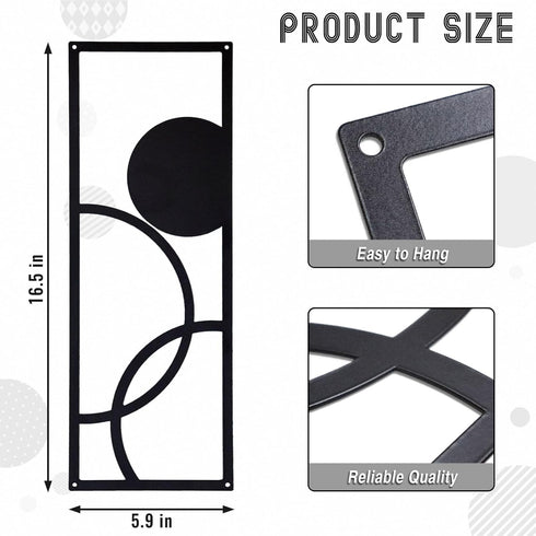 TYLCC Black Wall Decor Metal Wall Art Decor Minimalist Abstract Wall Art Wrought Iron Hanging for Bedroom Living Room Wall Decor - 2 Pcs (Simple-1...