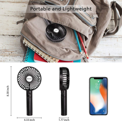 Mini Handheld Fan, Small Personal Portable Fan with USB Rechargeable Battery Operated Desk Electric Fan for Travel Office Room Household Kids Girl...