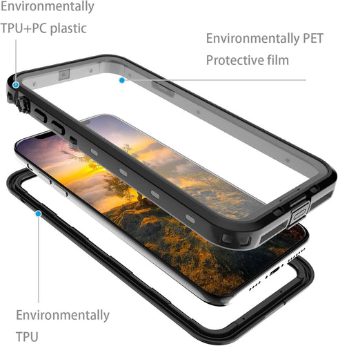for Waterproof iPhone 11 Pro Max Case - Full Body Bumper Case Waterproof Rugged Protection with Built-in Screen Black...