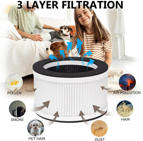 A16-2 Replacement Filter Compatible with AUTUCU A16-2 Air Clean Purifier?3-IN-1 H13 True HEPA Filter, Part# A16-2, 2 Pack....