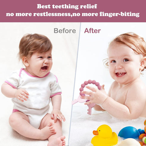 YAPROOM Silicone Teething Keys for 6-18 Month Baby, Infants Toddler Toy Keys, Cute Keys Teether Ring, Soft Teether Toys for Baby Girl...