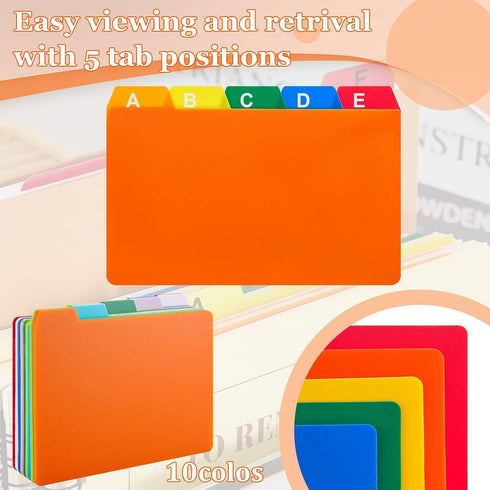 Lewtemi 50 Pieces Index Card Dividers Index Card Guide Set with Tabs Alphabet Tabbed Index Cards Guides Self Adhesive Number Stickers for Office R...
