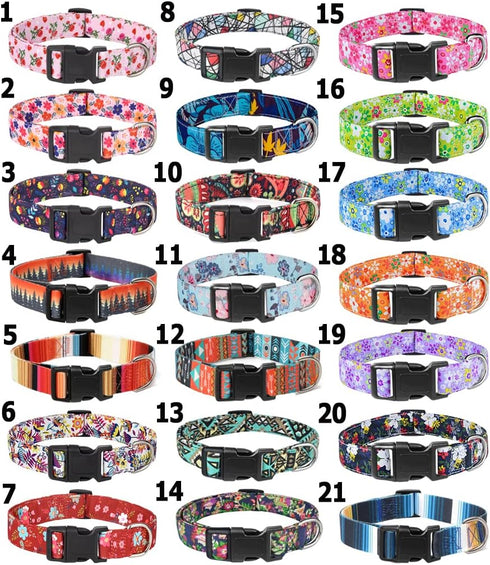Moonpet Dog Collars for Puppy X-small Small Medium Large Dogs - Unisex Cute Design Boys Girls Dog Pet Collar Soft Adjustable Bohemia Fancy Floral ...