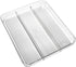 madesmart Utensil Tray - Large | Light Grey | Clear Soft Grip Collection | 3-compartment | Soft-grip Lining | Non-slip Feet | BPA-free...