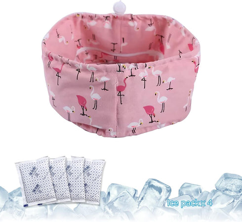 KUDES Dog Cooling Bandana Collar with Recyclable Ice Packs, Pet Dog Adjustable Ice Chill Out Collar Scarf Neck Cooler Wrap for Cat Small Medium La...