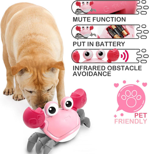 Pbooo Crawling Crab Baby Toy - an Interactive Walking, Dancing Crab Musical Toy for Babies - Ideal for Tummy Time, Neck Muscle Development, and Cr...