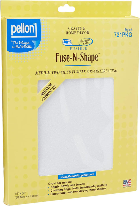 Pellon 721PKG Fuse-N-Shape Medium Weight Fusible Interfacing, 15" x 36", White...