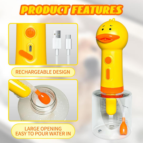 Dog Shampoo Frother,Pet Bath Brush - Deep Cleaning Foam Machine with 350ml Capacity, Dog Soap Dispenser and Shampoo Sprayer, 1200mAh Ultra Long St...