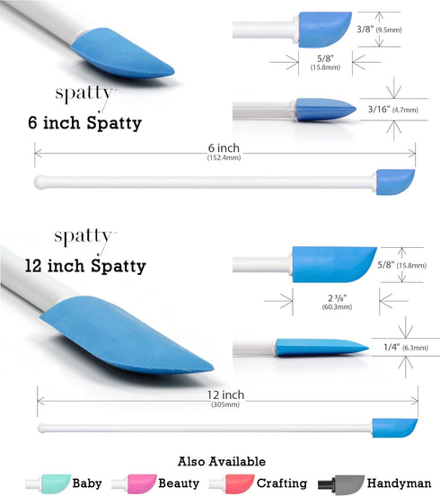 Spatty Daddy Kitchen Spatula Set (6 and 12 Inch Blue) Shark Tank Mom Made to Scrape Last Drop From Jars, Ketchup, Icing, Peanut Butter, Spreading ...