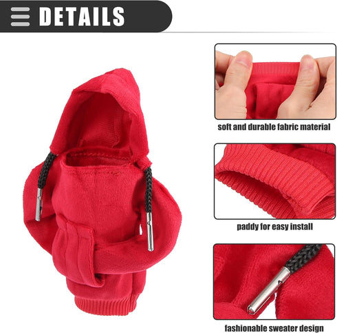 Motoforti Universal Car Gear Shift Cover Shift Knob Cover, Gear Stick Cover Shift Gear Cover, Fashionable, Fabric, Red...