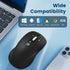 Wireless Bluetooth Mouse (USB + BT1 + BT2), Full Size Mouse, 4-Way Scrolling, Multi-Device Silent Mouse for Computer, Laptop, iPad, MacBook (Black...