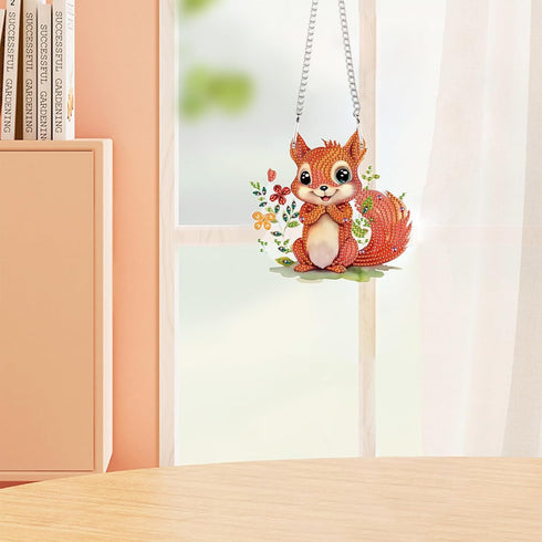 Tontut Easter Diamond Painting Wall Hanging, Squirrel Special Shape Diamond Painting Kit, Acrylic Crafted Diamond Art for Home Wall Garden Decorat...