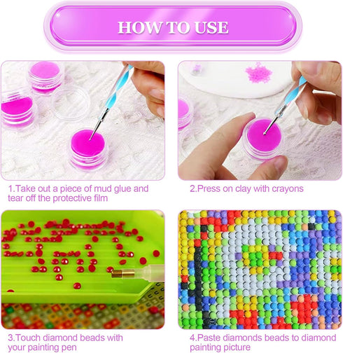 10 Pack Diamond Painting Wax Storage Container Case with Glue Clay Diamond Art Glue for Diamond Painting Accessories Cross Stitch Drilling Mud, 30...