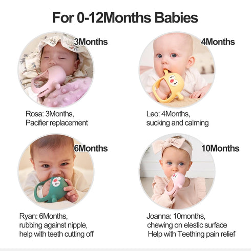 Smily Mia 2pack Penguin Teether for Babies 0-6Month, Silicone Teething Mittens&Baby Chew Toys for 3-6Month, Shower Gift for Baby Boys, Blue+Grey...