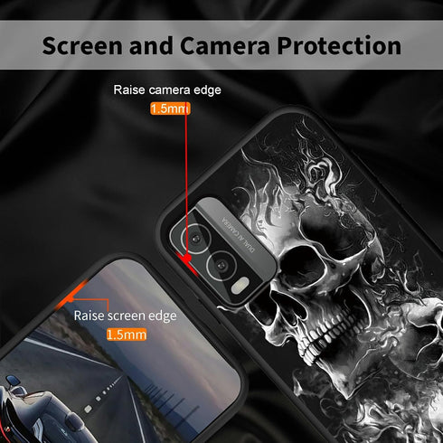 for Nokia C210 Phone Case with Skull, Ultra-Thin Soft Black TPU Shockproof Protection Cover for Nokia C210...