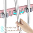 Pink Mop Broom Holder Wall Mount with 4 Slots & 4 Hooks - Wood Broom Mop Hanger for Pantry Closet Laundry Room Kitchen Organization - Pink Kitchen...