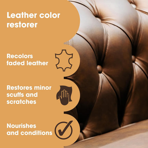 The Original Leather Recoloring Balm by Furniture Clinic - Camel Leather Dye for Furniture, Couches & Car Seats - Restore Scratched, Faded, & Dama...