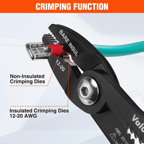Valuemax 4-in-1 Wire Stripper Tool, Wire Stripper, Wire Cutters, Wire Crimping Tool, Multifuntional Electrician Pliers for Clamping, Stripping, Cu...