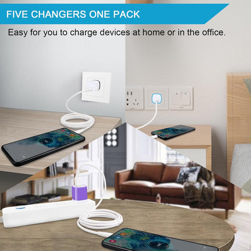 USB Wall Adapter,Charger Cubes,5Pack 1A Travel Single Port Wall Charger Plug Charging Block Box Compatible Phone 15/14/13/X/XR/8/7/6/6S Plus,Samsu...
