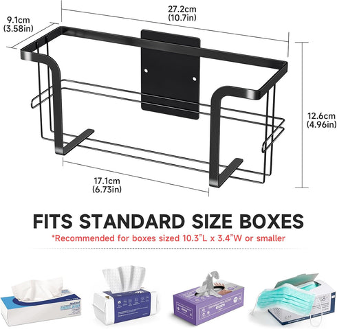Glove Holder for Wall Mount, Disposable Napkin Glove Dispenser, Durable Glove Box Holder, Metal Glove Rack for Rubber Latex Gloves Organizer Facia...