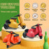 Kids Ride-On Motorcycle with Side Car - Eco-Friendly Straw Material, Push and Pull Toy for 1-3 Year Olds, Mini Cute Motorcycle Toys for Kids 3-5...