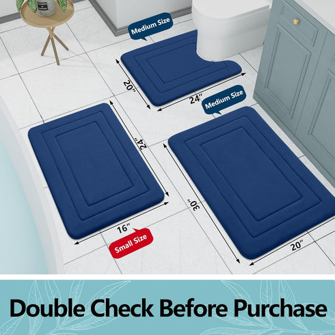 Arotive Memory Foam Bathroom Rug Mat 24x16, Ultra Soft and Absorbent Bath Mat, Machine Wash Dry, Comfortable Bath Rug Carpet for Bathroom Floor, T...