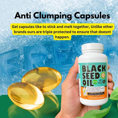 30 days Thymoquinone Pure Turkish Black Seed Oil - Antioxidant non gmo Cold Pressed gel Capsules - Kalonji Cumin Seed Oil softgel - Nigella Sativa...
