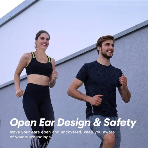 Wireless Ear Clip Bone Conduction Headphones Bluetooth Wireless Open Ear Earbuds with Earhook Earclip Bone Conduction Earbuds Head Set Waterproof ...