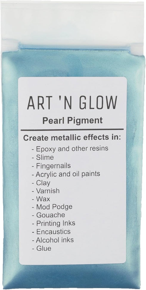 Art 'N Glow Mica Pearl Pigment Powder - 25 Grams - Fine Pearl Pigment for Epoxy Resin - Great Choice for Creatives - Acrylic Paints - Art Crafts -...