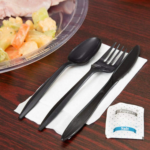 100 Plastic Forks Black Medium Weight | Plastic Cutlery Disposable Forks Utensils - Durable Plasticware Cutlery | Great For Celebrations, Parties,...