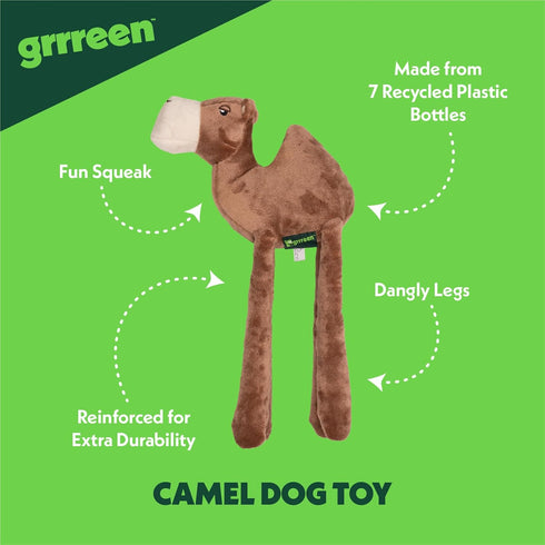 Stuffed Camel Plush Toy for Large Dogs | Cute and Durable Stuffed Animal, Sustainable Squeaky Chew Toys for Puppies and Adult Dogs | Made from Eco...
